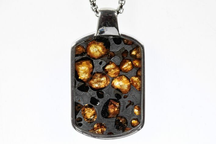 Sericho Pallasite Dog Tag Meteorite Pendant - Kenya #300752